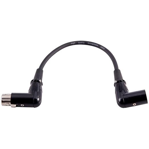 Seismic Audio Speakers Right Angle Patch Cables - XLR Male to XLR Female, 1 Foot, Pack of 6