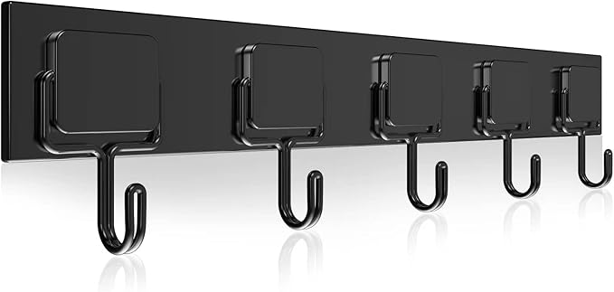 MAGTSMEI Magnetic Hooks for Cruise Cabins, Strong Neodymium Magnet Hook, Heavy Duty Magnet Coat Rack with 5 Metal Hooks for Indoor Outdoor Hanging, Kitchen, Keys Holder, Refrigerator, Oven