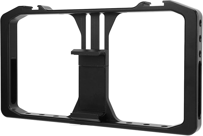 Phone Cage Grip Rig Professional Aluminum Alloy Smartphone Video Stabilizer Frame with Hot Shoe Mount 1/4 Inch Screw Holes for Filmmaking Vlogging Mobile