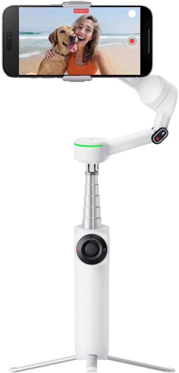 Insta360 Flow 2 Pro 3-Axis AI-Powered Smartphone Gimbal Creator Bundle - Summit White