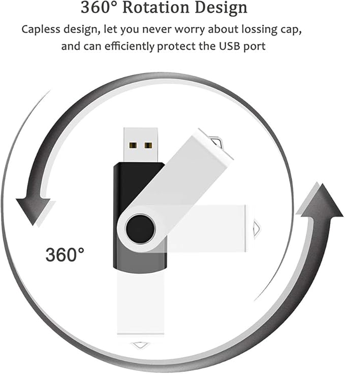 USB Flash Drive 8GB 100 Pack, Bulk USB 2.0 Flash Drives Thumb Drive Swivel Memory Stick Jump Drive Pen Drive,8 gig 100 Pieces