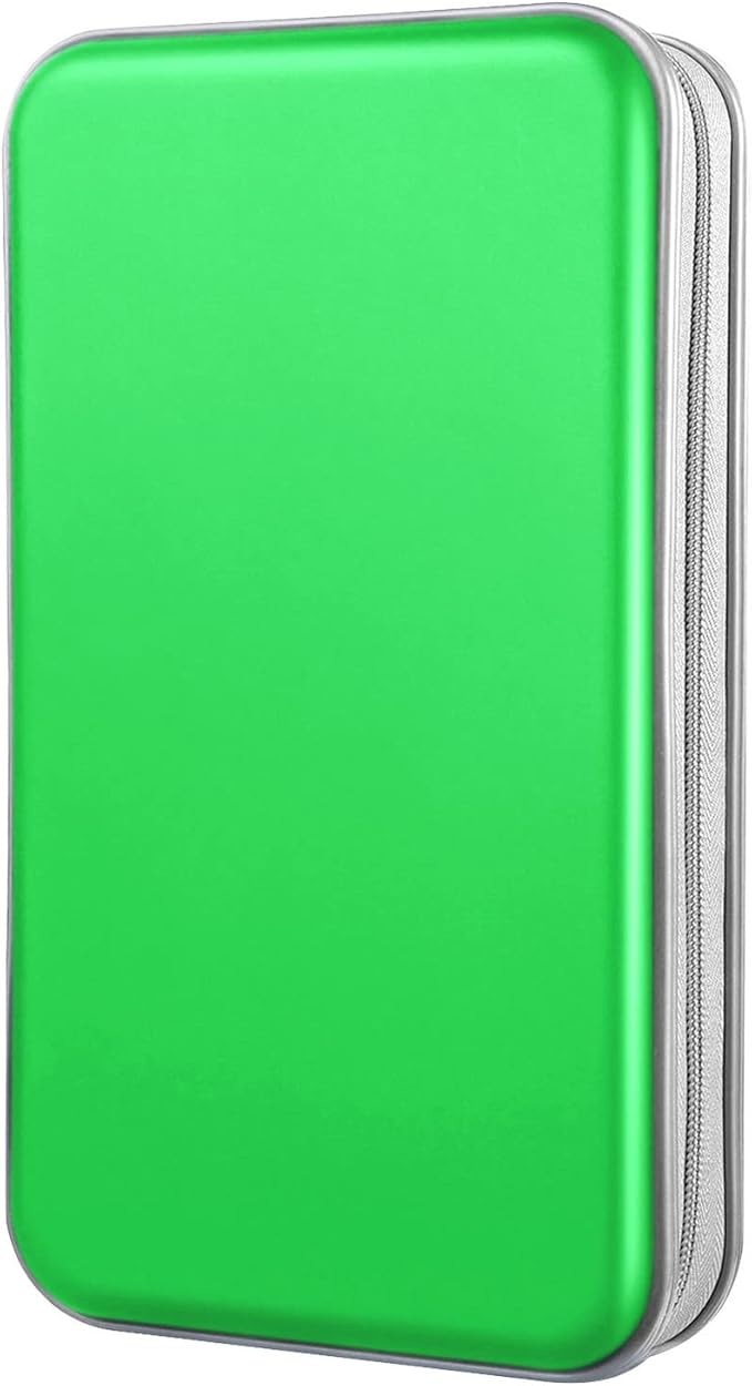 DVD Case, Bivisen CD Case Holder Wallet Binder 96 Capacity CD/DVD Cases Storage Holder Binder Organizer Wallet Book for Car Home Travel (Green)