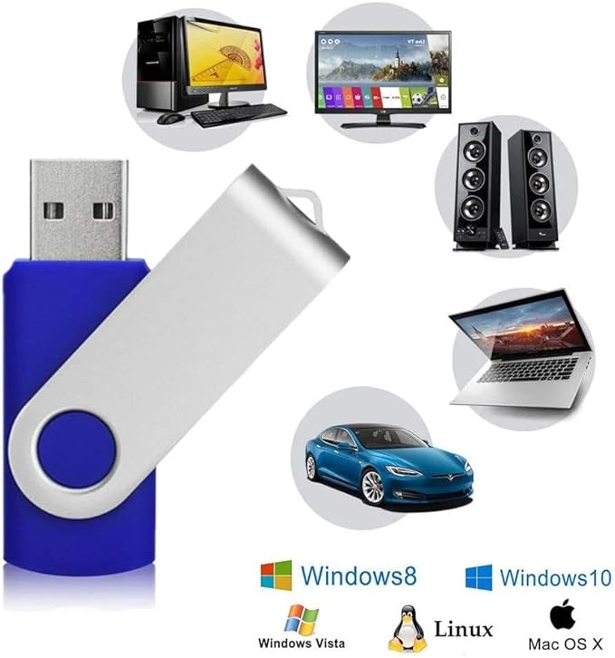 Generic 32GB Flash Drive 10 Pack Bulk USB Flash Drives, USB2.0 Thumb Drive USB Stick for Data Storage Backup, Jump Drive Pen Drive Zip Drive Memory Stick with Indicator(10Pack Blue, 32GB)