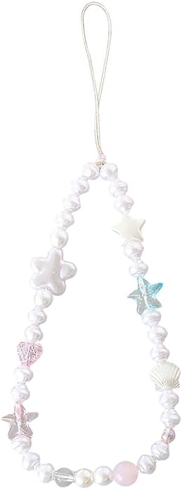 Beaded Phone Charm Lanyard Strap Girly Style Fixed Beads Pearl Lanyards
