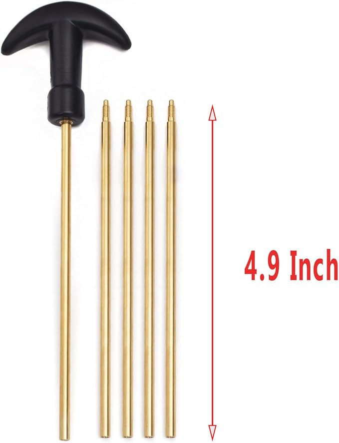 177 & .22 Cal Airgun Cleaning Kit with Cotton Mop, Bronze Bore Brush, Brass Jag, Slotted Tips, Nylon Brushes, Brass Cleaning Rod