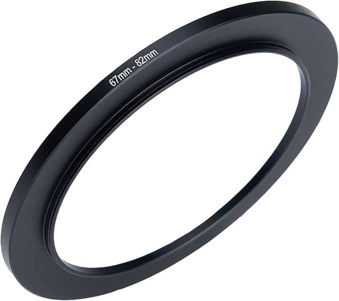 67mm to 82mm Metal Step-Up Ring Adapter - All Brands - UV, ND, CPL Filter Compatible
