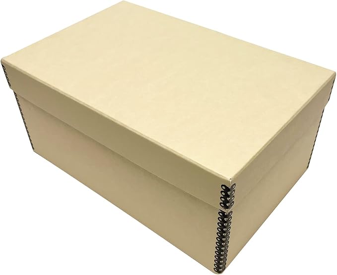 Lineco Archival Photo Storage Box, Holds up to 1100 of 5x7 Pictures, 4x6 Photograph Container with Removable Lid. Preserve Snapshot, Negatives, Prints, Films, Card, 5"x7"x12", Tan, 2 Pack