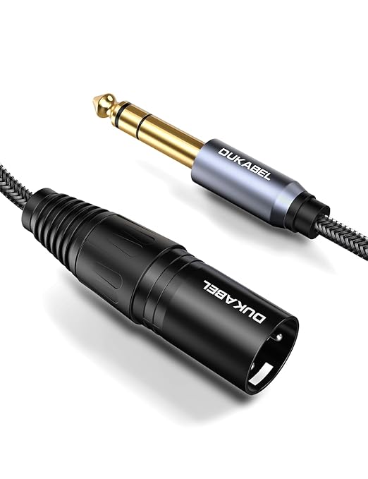 DUKABEL 1/4" TRS to XLR Male Cable, Balanced Interconnect Cords 2.4M Long Patch Cable for Mixers, Speaker, Amplifiers, Mics