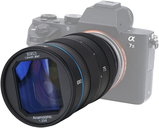 SIRUI 75mm F1.8 1.33X S35 Anamorphic Lens for RF Mount, Blue Flare