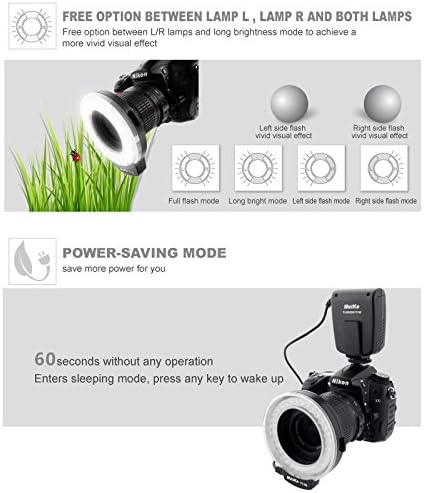Meike LED Macro Ring Flash Light FC-100 Compatible with Canon N Pentax Olympus DSLR Camera Camcorder with Adapter Rings