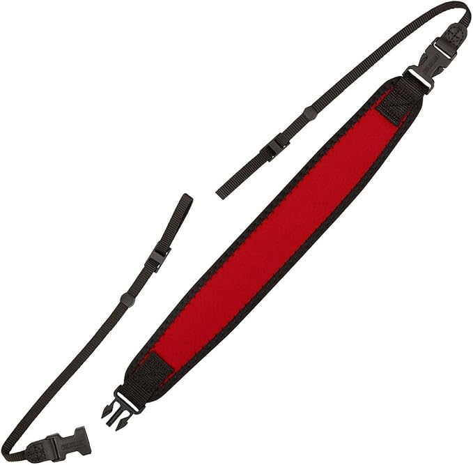 OP/TECH USA Classic Strap (Red) – Neck & Shoulder Strap for Camera and Binocular Use with Adjustable Design for Comfort and All-Day Carry - Made in USA