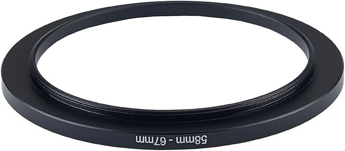 58mm to 67mm Camera Step-Up Ring Adapter - Metal for All Brands UV ND CPL Filter