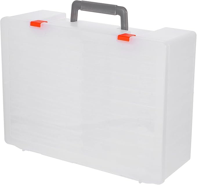 GARIOUANS Multi-Function Photo Storage Box Organizer Large Craft Keeper with Handle for Home and Studio Archival Photo Case