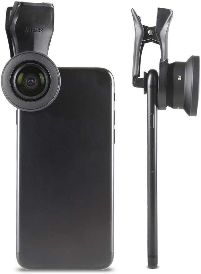 SIRUI Black Upgraded Version 170°FE Fisheye Macro Mobile Phone Camera Attachment Lens with Mobile Lens Clip Adapter