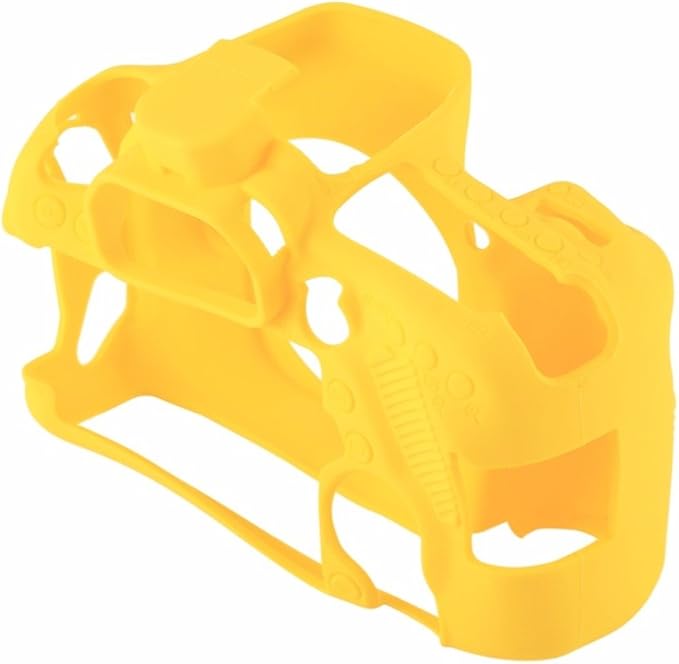 Professional Secure Silicone Camera Cases Bag Housing Rubber Body Skin for Canon EOS 80D Digital SLR Camera Protective Case (Yellow)