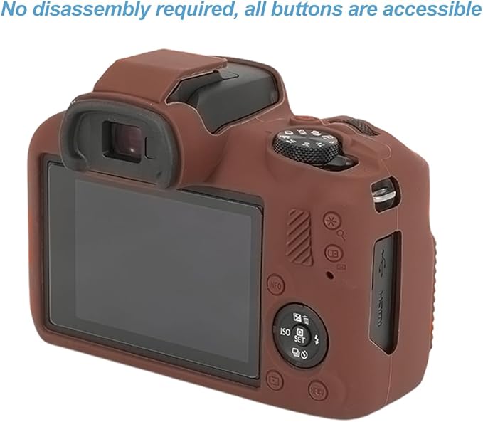 Pocoukate Case for Canon EOS R100 Camera, Soft Silicone Protective Cover Skin with EOS R100 Screen Protector Accessories for EOS R100 Mirrorless Camera Silicone Case - Coffee