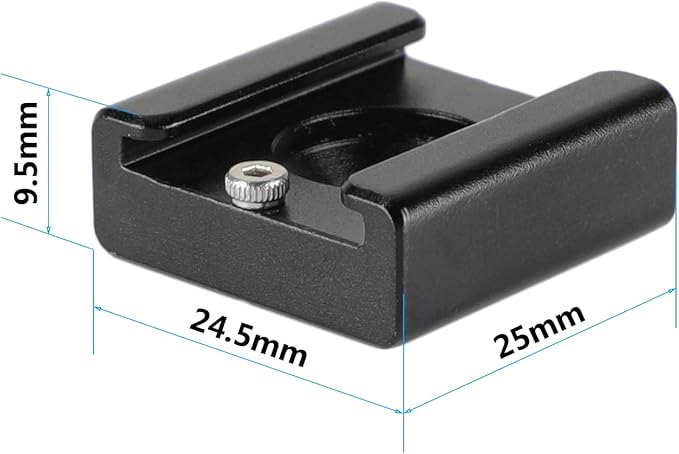 CAMVATE Cold Shoe Mount with 1/4''-20 Hole for Camera Flash Microphone Accessories(2 Pieces) - 0993