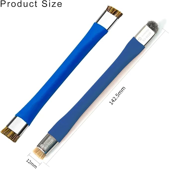 DIYPHONE 2Pcs Double Head ESD Safe Brush, Anti-Static Phone Motherboard PCB Cleaning Brush for Mobile Phone PC Repair Electronic Components Circuit Board IC Clean Remove Glue Tools,Blue