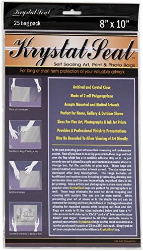 Creative Mark Krystal Seal ATC Art and Photo Bags - Archival Polyethylene Sealing Bags for Paintings, Artwork and Photo Storage - 8 x 10- Pack of 25