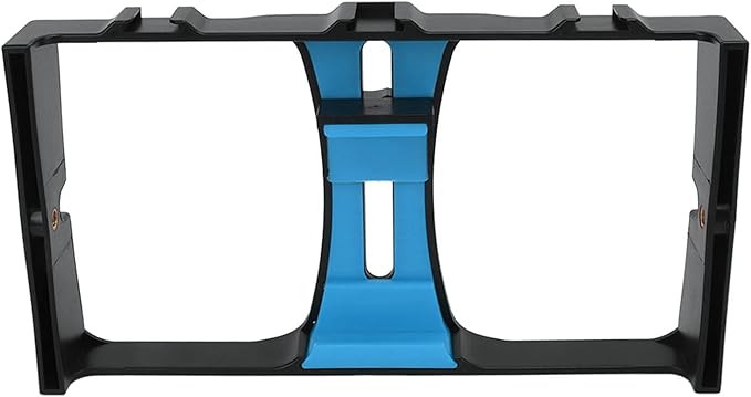 Smartphone Video Rig, Filmmaking Cage Camera Rig ABS Portable Handheld Smartphone Video Stabilizer Phone Camera Cage Handheld for Livestreaming Vlog (Blue)