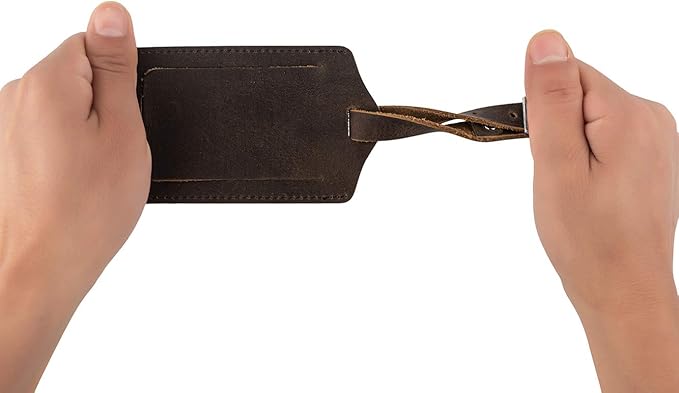 Genuine Leather Luggage Tags & Bag Tags 2 Pieces Set