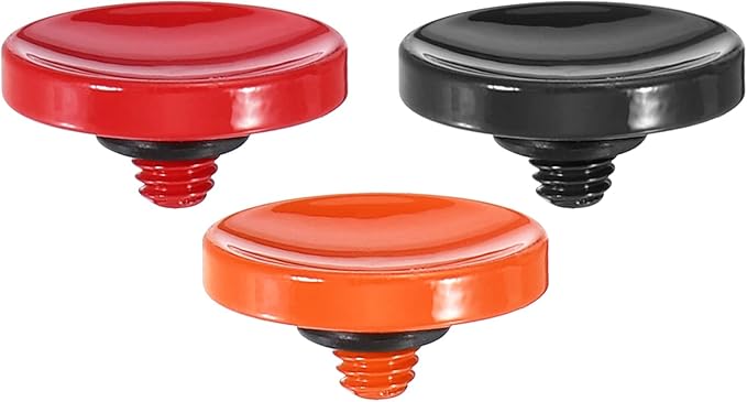PATIKIL Camera Shutter Button, 3 Pack Soft Shutter Release Button Pure Copper Camera Button Concave, for Nikon for Fujifilm for Leica Red/Black/Orange