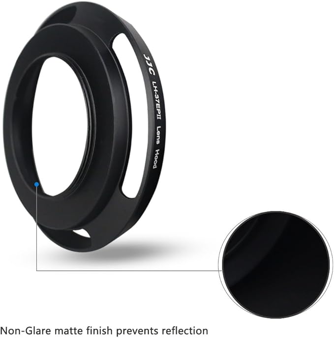 JJC 37mm Screw-in Lens Hood Shade for Olympus M.Zuiko Digital ED 14-42mm EZ and Panasonic Lumix G Vario 12-32mm ASPH on OM-D E-M10 III/II, DMC-GX85/GX850 - Black