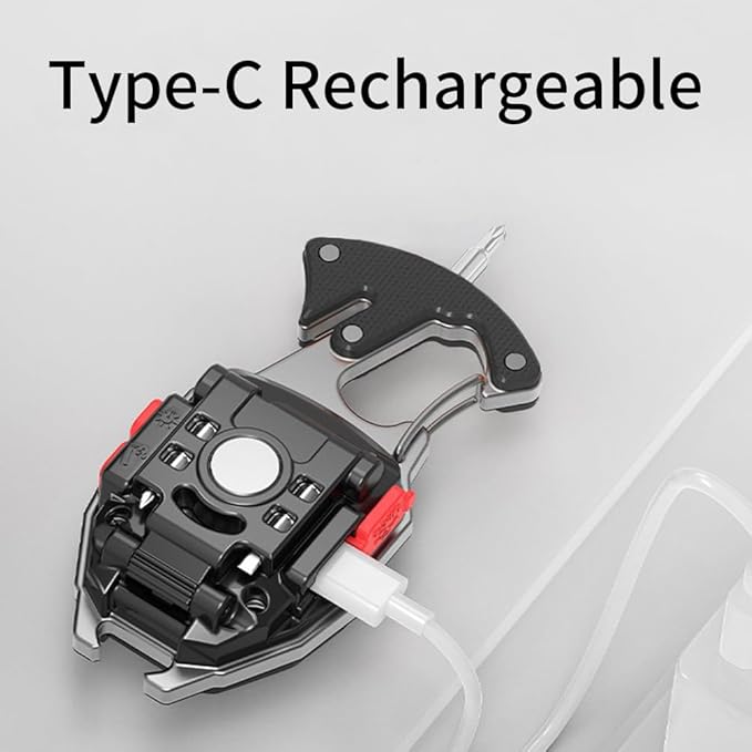 BY-J COB Keychain Work Light Keychain Flashlights 7 Light Modes 1600Lumen,COB Multi-Function Mini Work Light with Electric Lighter, Seat Belt Cutter, Screwdriver, Whistle