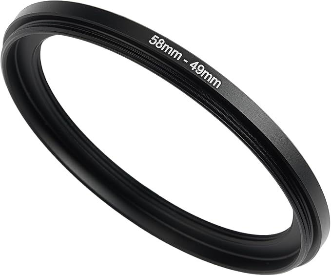 58mm to 49mm Step-Down Ring Filter Adapter,for All Brands UV ND CPL, Metal Ring Step-Down Rings Adapter Filter (58mm-49mm)