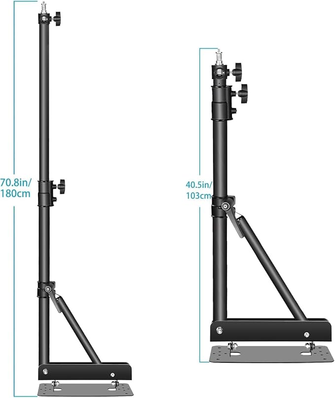 Neewer Triangle Wall Mount Arm for Photography Studio Strobe Monolight Softboxes Umbrellas Reflectors Flexible Rotation 180 Degrees Maximum Length 180 cm (Black)