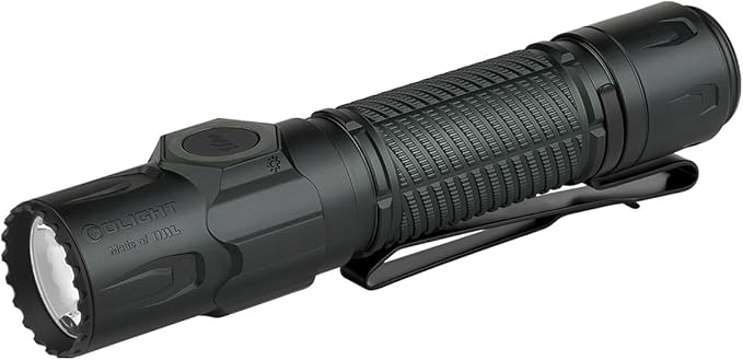OLIGHT Warrior Ultra 2500 Lumens Tactical Flashlight, Compact Dual Switches Rechargeable Bright Light with Proximity Sensor, Suitable for Emergency, Outdoor, Searching (Stealth Grey)