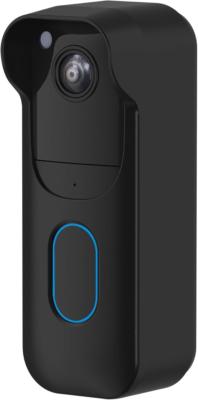 Silicone Skin Case for Blink Video Doorbell (2nd Gen) - Weatherproof Silicone Protective Cover with Brim for All-New Blink Doorbell Camera 2025 Full Protection (Black)