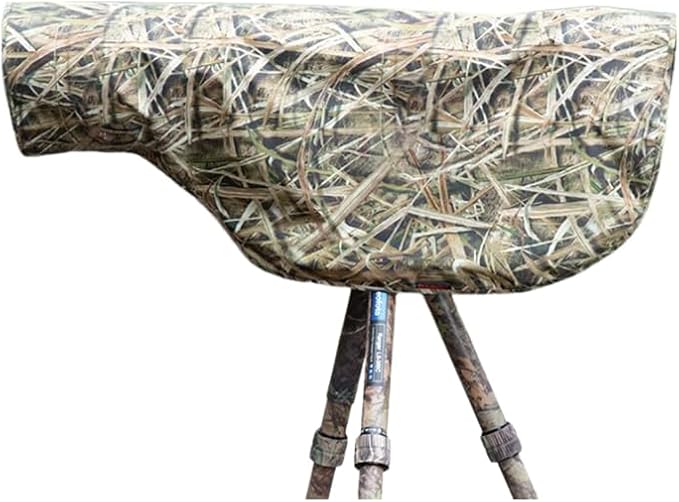 CHASING BIRDS Camouflage Waterproof Rain Covers Raincoat for Camera and Lens Compatible with Canon Sony Nikon Sigma Tamron Fujifilm Olympus 300/400/500/600/800mm (Thatched Camouflage, S)