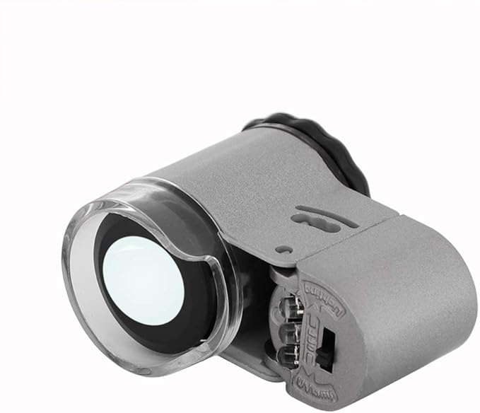50X Jewelry Loupe Mini Pocket Magnifier Portable Microscope Magnifying Glass with LED UV Lights Jewelers Loupe Magification for Jewelry Diamand Coins Stamps Antiques Currency Detecting