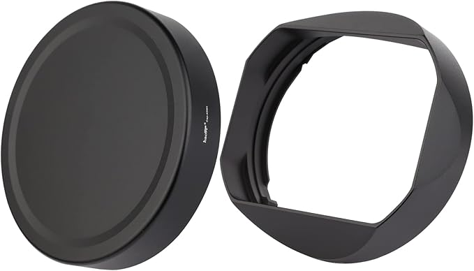 Haoge LH-XF56II Lens Hood Metal Square Bayonet for Fujifilm XF56mm F1.2 R WR Lens, Fuji XF 56MM F1.2 Mark II Lense Hood, with Metal Front Cap