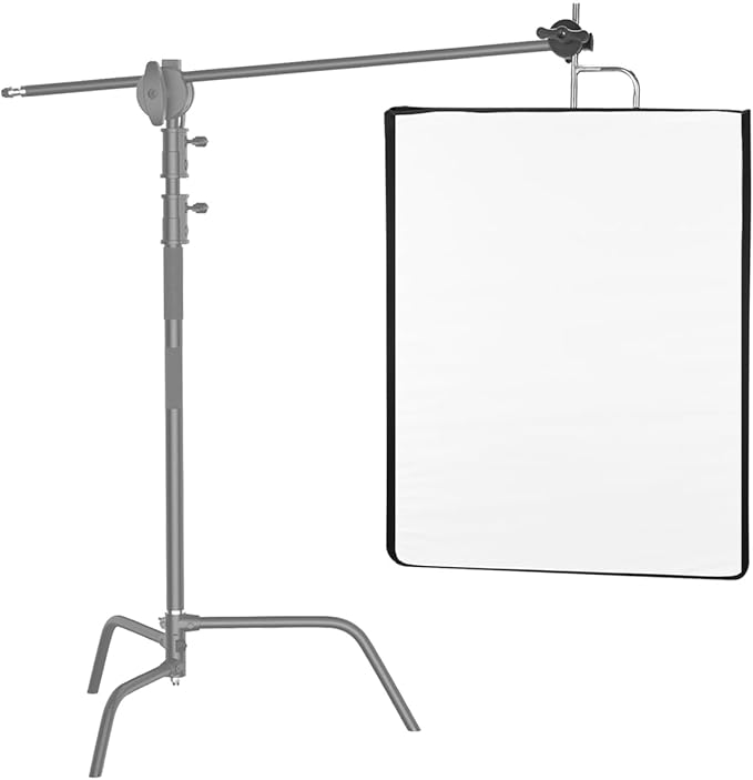 Photography Light Reflector Flag Kit, 30x35inches/75x90cm, 4-in-1 Gold/Silver/Black/White Diffuser and Translucent Diffuser, Foldable Stainless Steel Frame