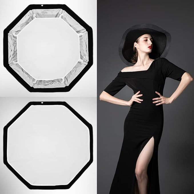AMBITFUL 35.4inch / 90 cm Portable Octagon Umbrella Softbox, Quick Installation Softbox with Honeycomb Grid for Studio Strobe Outdoor Photography, Bowens Mount Compatible