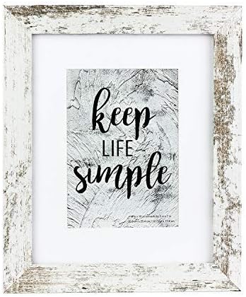 kennethan 8x10 Rotten White Wooden Picture Frame 2 Pack- Made to Display Pictures 5x7 with Mat or 8x10 Without Mat for gift,home decoration