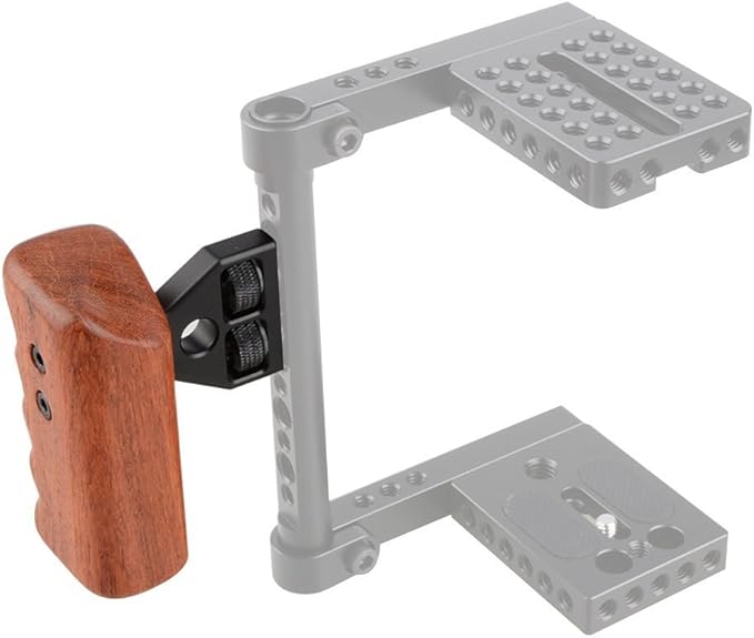 CAMVATE DSLR Wood Wooden Handle Grip Mount Support for DV Video Cage Rig (Left Hand) - 1242