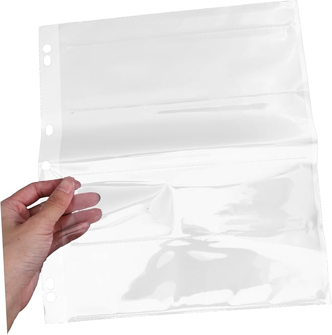 MERRYHAPY 10Pcs Heavy Duty Film Negative Bags Protective Pages for Archival Storage Document Holders Compatible with Standard Binders for Preserving Memories