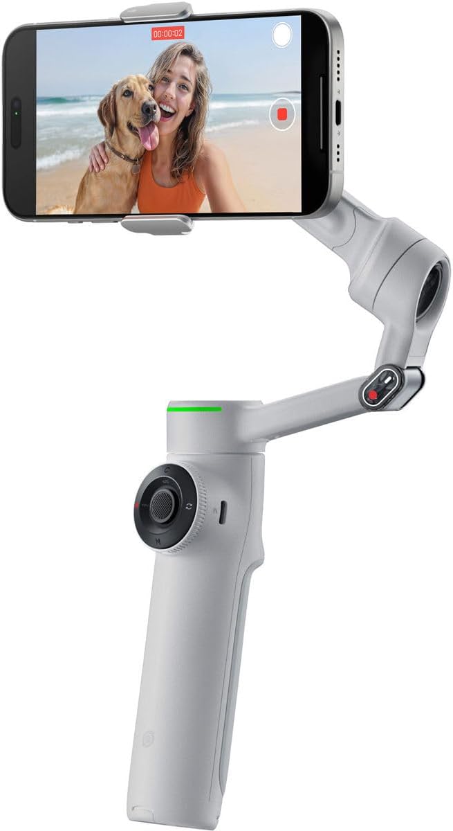 Insta360 Flow 2 Pro Grey- AI-Powered Smartphone Stabilizer, Auto Tracking Phone Gimbal, 200+ App Tracking with Apple DockKit, 3-Axis Stabilization, Built-in Tripod/Selfie Stick, Portable & Foldable