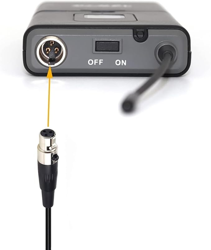 Replacement Lavalier Lapel Microphone for Phenyx Pro Wireless Bodypack Transmitter, UHF Bodypack Microphone for PTU-71/PTU-7000/PTU-6000 with Mini 3 Pins XLR Connector