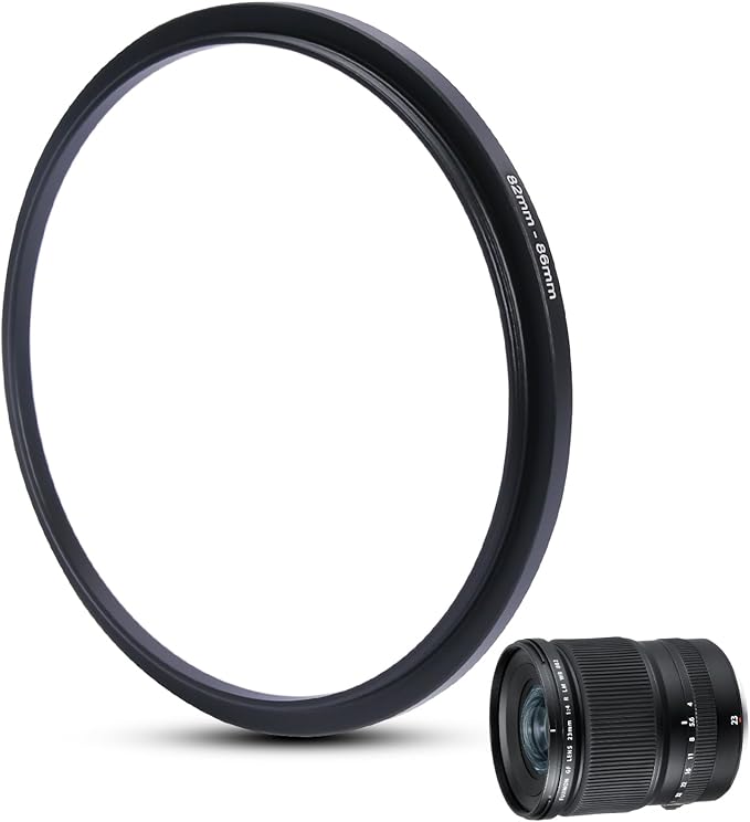 Metal Step Up Ring Filter Adapter - 82mm to 86mm - Metal Ring Step Up Rings Adapter Filter Compatible with All 86mm UV, CPL, ND, Lens Hood, Threaded Lens ect