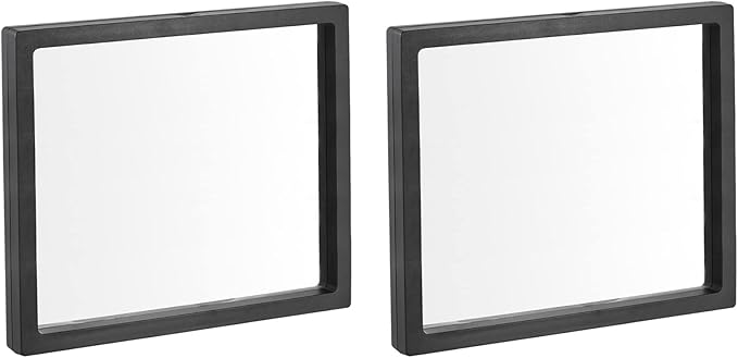 MECCANIXITY Floating Frame Display Holder Stand 3D Jewelry Display Box 7.09 x 7.09 x 0.79 inch Black for Ring Necklace Bracelet Earring Pack of 2