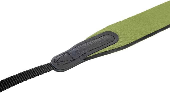 OP/TECH USA E-Z Comfort Neoprene Neck Strap - Lightweight, Padded, Adjustable Strap for DSLR, Mirrorless & Binoculars (Olive Green) - Made in USA