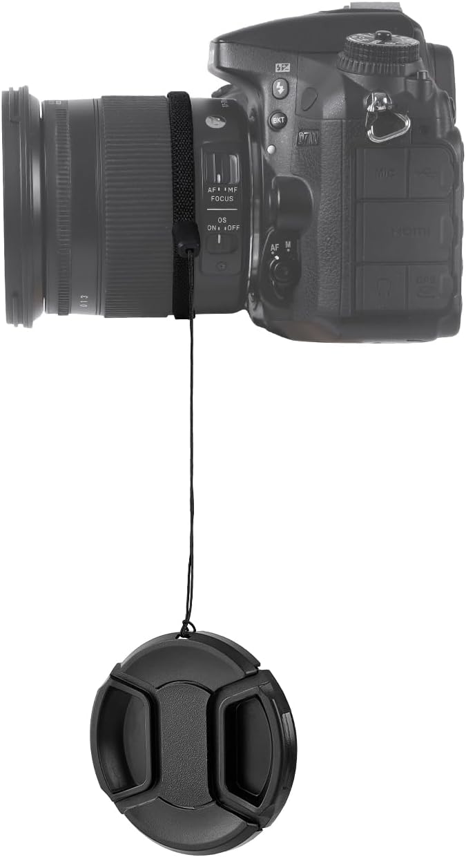 2 Pack 55mm Center Pinch Front Lens Cap, Extra Strong Springs, Camera Lens Cover, Made from 100% Recycled Plastic - Compatible with Nikon, Canon, Sony & Other DSLR Cameras (55mm)
