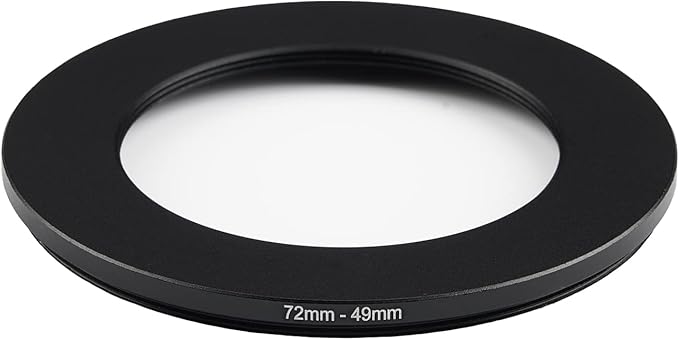 72mm to 49mm Step Down Ring Filter Adapter Applicable to All Brands of UV ND CPL Filter (72mm-49mm)