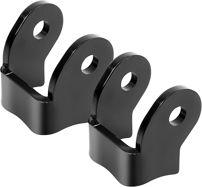 Heavy Duty Shock Brackets for Off-Road Trailers, Thick Weld-On Shock Mounts, Curved Black(1 Pair)