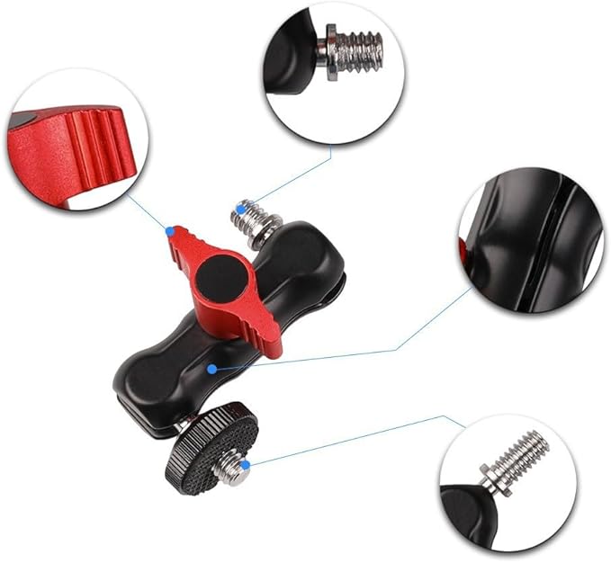 Professional Super Clamp Camera Mount 360 Degree Ballhead Magics Arm for DSLR LED Lights Monitors Camera Clamp Mount