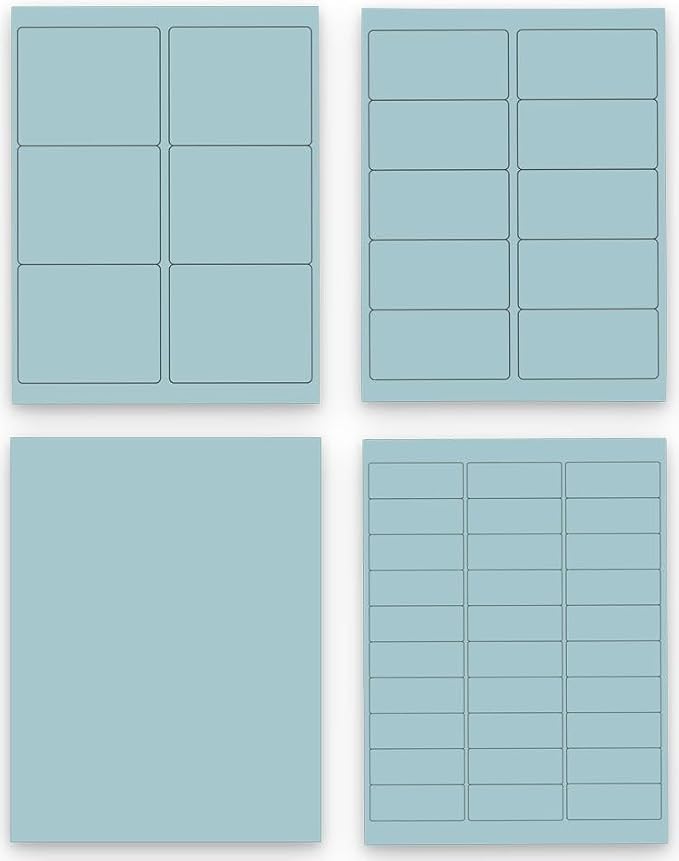 JAM PAPER Shipping & Mailing Address Labels - Multi Size Assortment - Baby Blue - 370/Pack